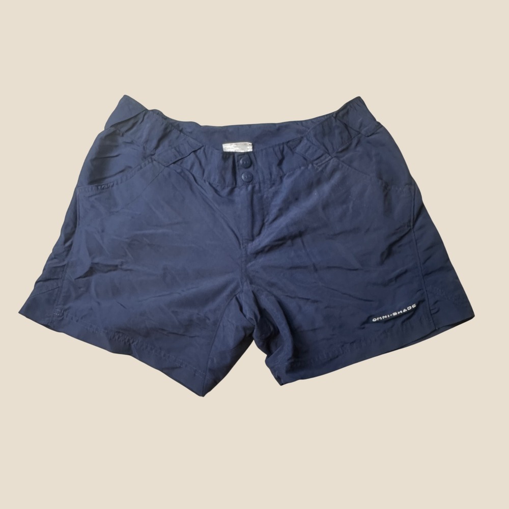 Columbia Shorts Womens M PFG Omni-Shade Navy Blue FL4524 Hiking Activewear